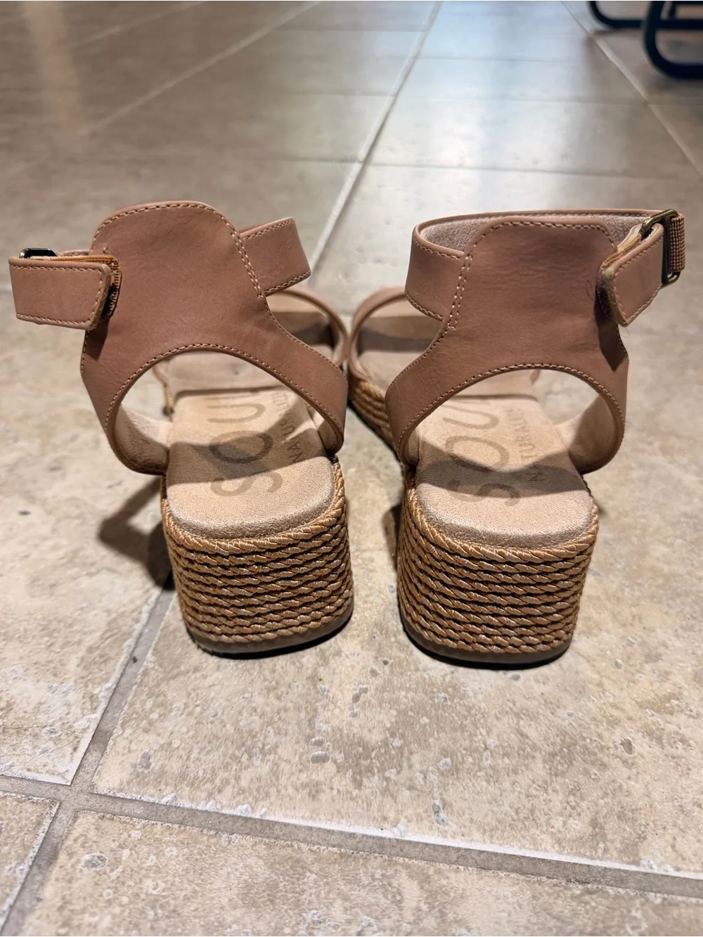 SOUL Naturalizer Neutral Tan Woven Espadrille Platform Sandals